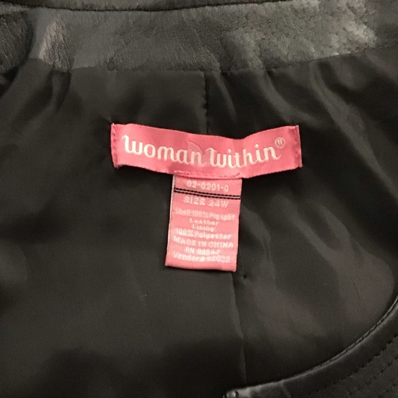 Woman Within 02-0201-0 A-Line Leather Jacket - Picture 6 of 13